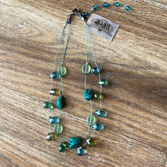 Treska Double Strand Stone Necklace NWT - Picture 1 of 5